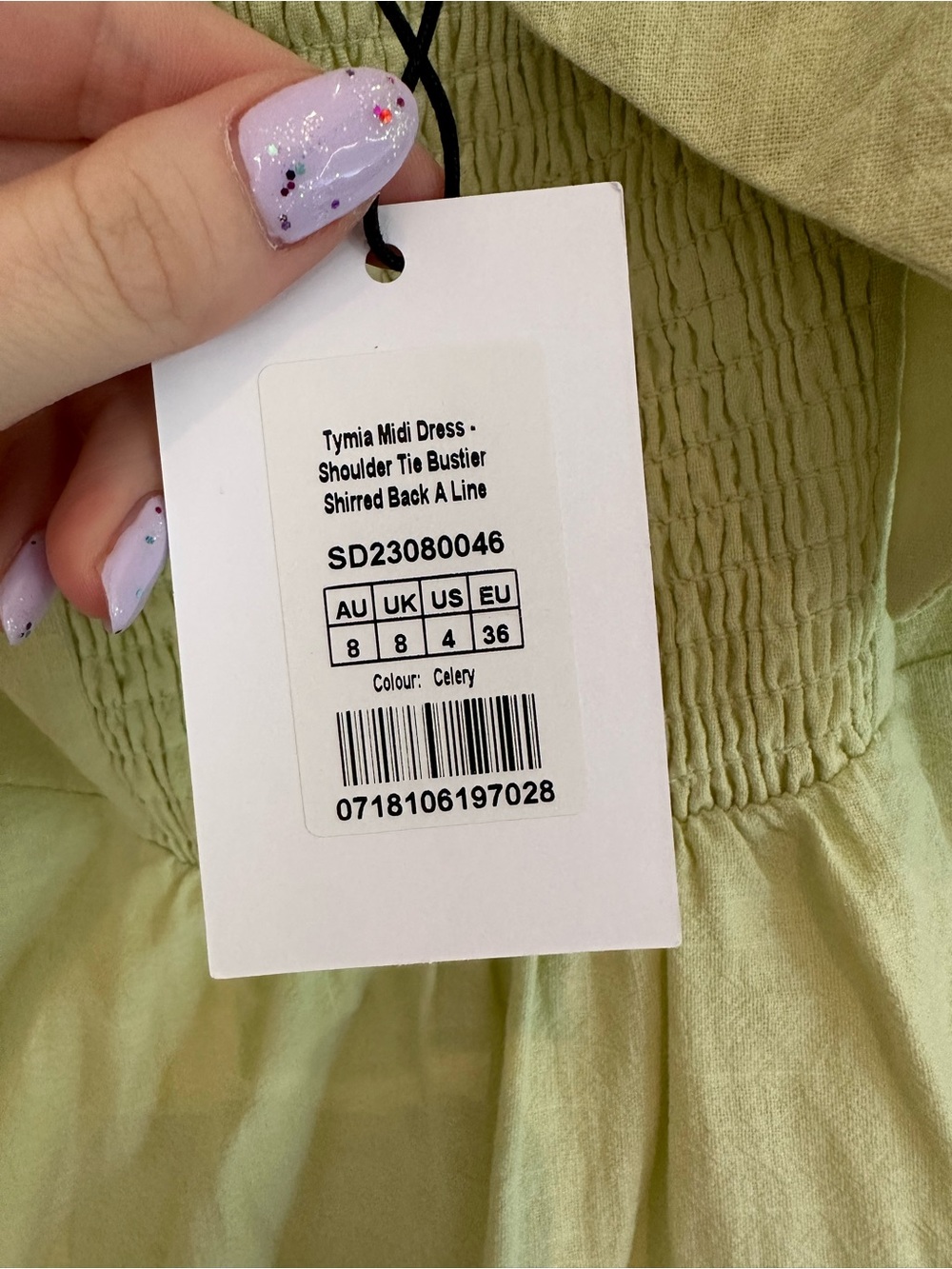 Showpo Pale Green Tie-Strap Midi Dress - Picture 3 of 4